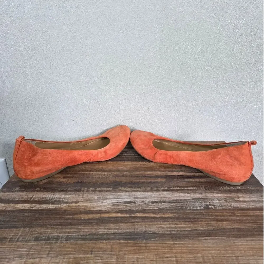 J. Crew CeCe Orange Suede Leather Ballet Flats Size 8.5